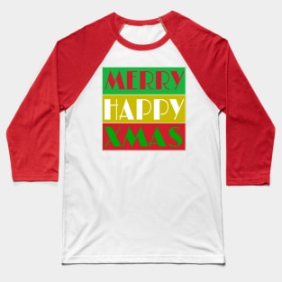 Merry Happy Xmas - Double-sided Baseball T-Shirt